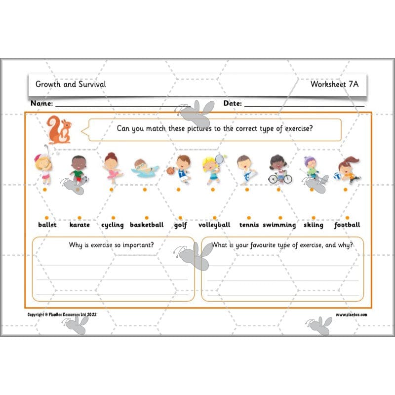 PlanBee Growth and Survival: Animals including Humans Year 2 Science