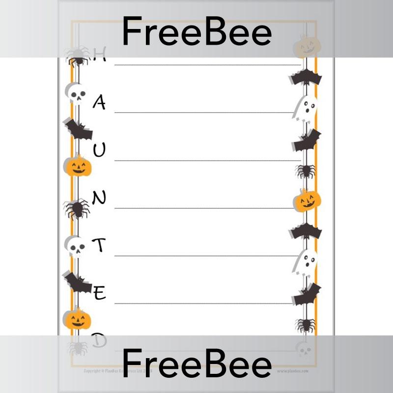 PlanBee FREE Spooky Halloween Acrostic Poem Templates by PlanBee