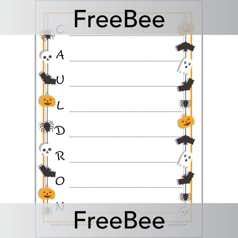 PlanBee FREE Spooky Halloween Acrostic Poem Templates by PlanBee