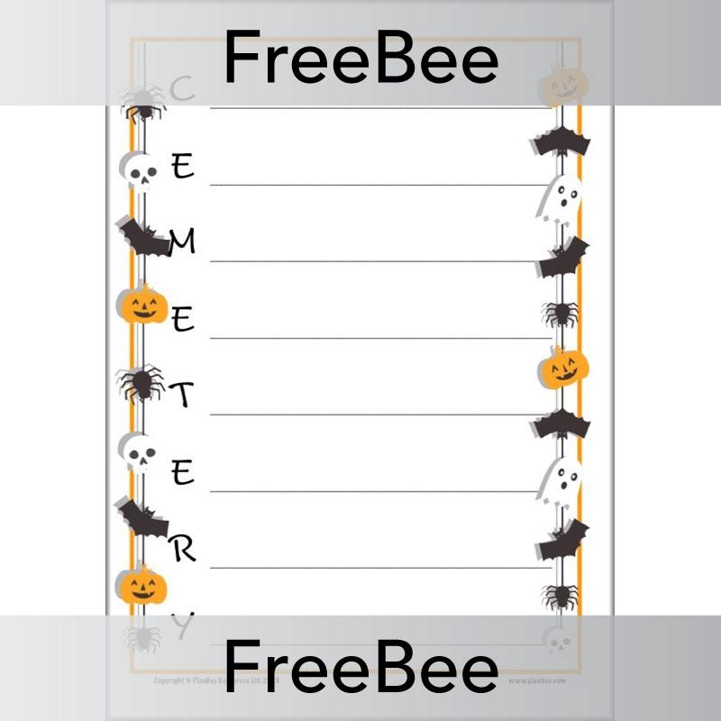 PlanBee FREE Spooky Halloween Acrostic Poem Templates by PlanBee