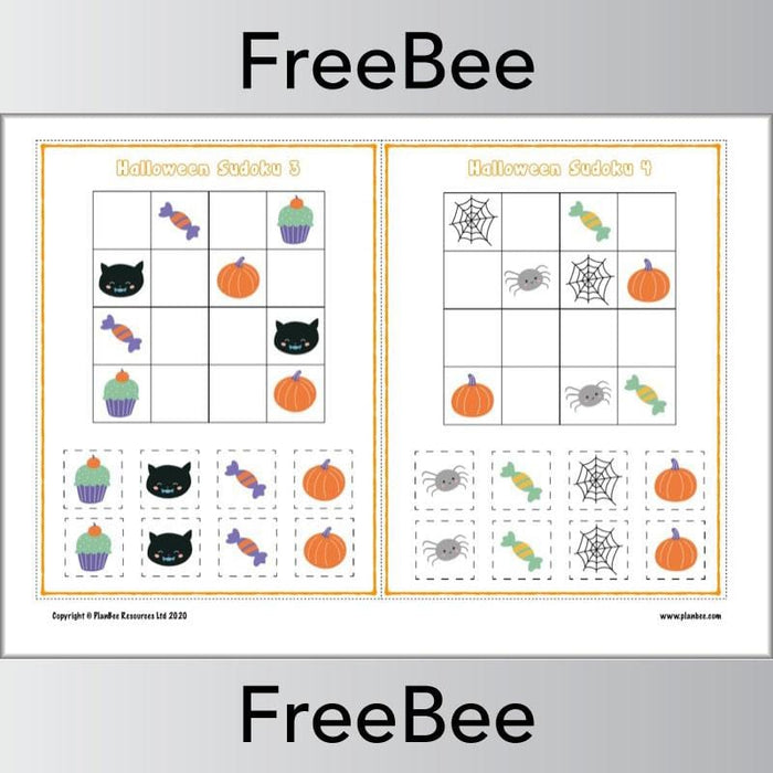 PlanBee Free printable Halloween Sudoku by PlanBee