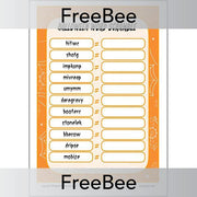 PlanBee FREE downloadable Halloween Word Scramble Game by PlanBee