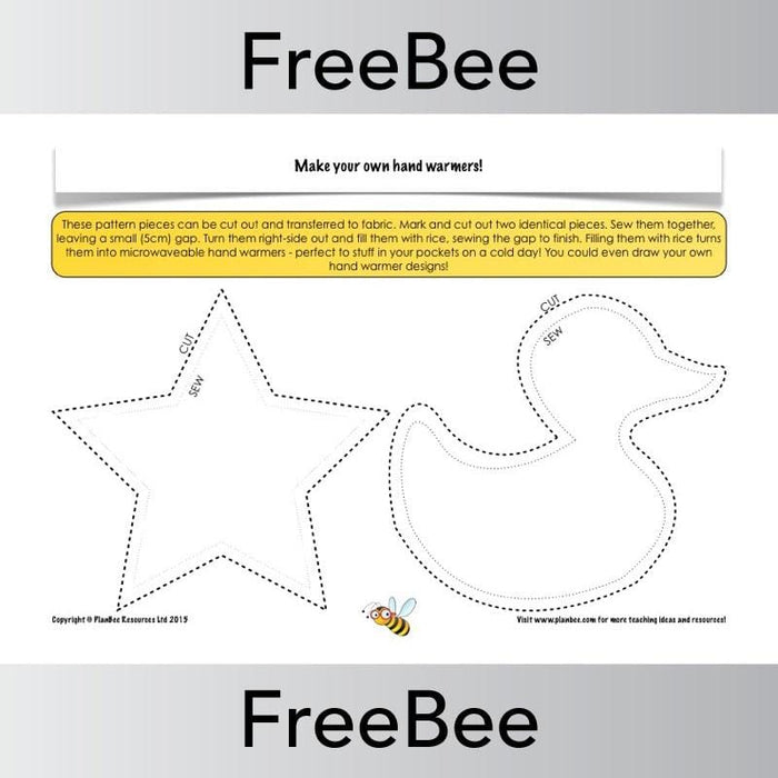 PlanBee Make your own hand warmers! | PlanBee FreeBees