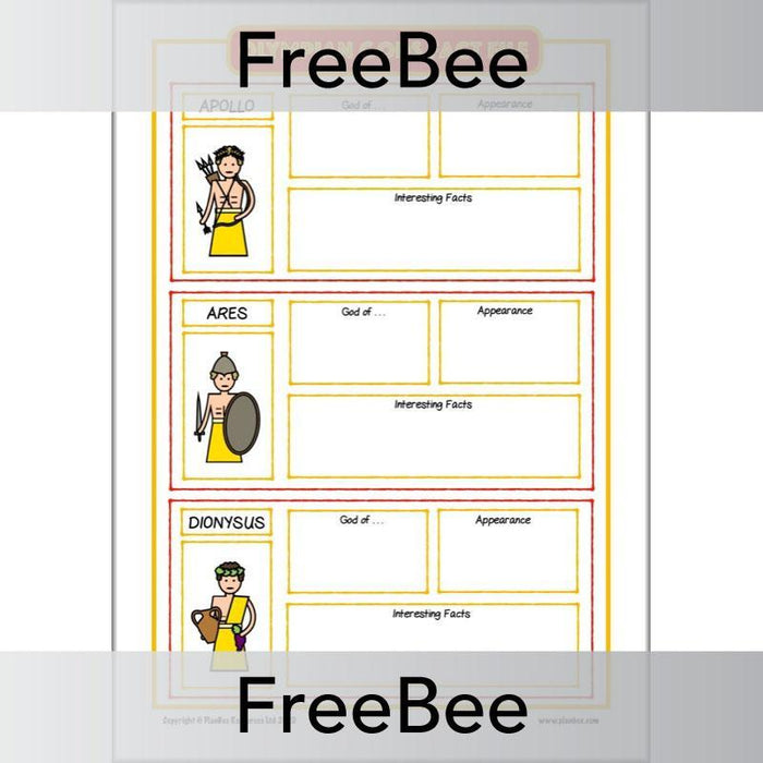 Free Printable Hercules Apollo Ares and Dionysus Activities Sheets by PlanBee
