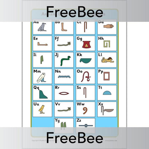 Free KS2 Hieroglyphics Alphabet Poster by PlanBee