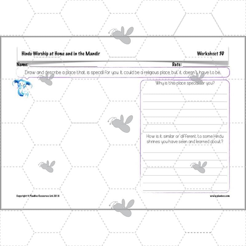 PlanBee Where do Hindus worship? Hindus Home and Mandir KS2 lessons