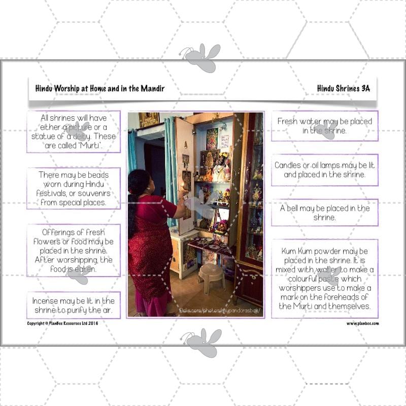 PlanBee Where do Hindus worship? Hindus Home and Mandir KS2 lessons