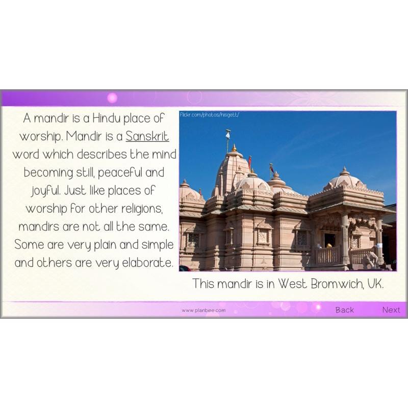 PlanBee Where do Hindus worship? Hindus Home and Mandir KS2 lessons