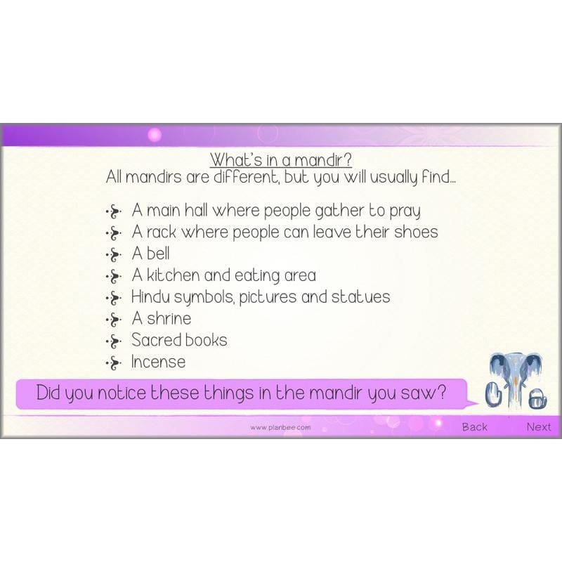 PlanBee Where do Hindus worship? Hindus Home and Mandir KS2 lessons