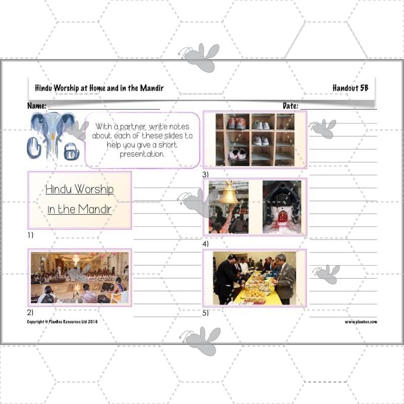 PlanBee Where do Hindus worship? Hindus Home and Mandir KS2 lessons