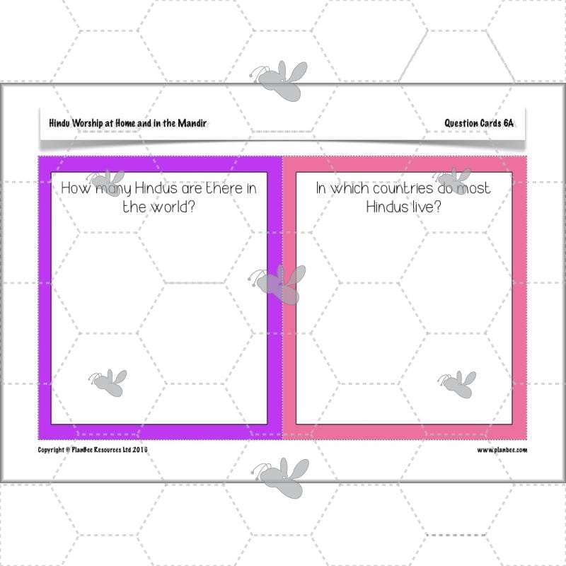 PlanBee Where do Hindus worship? Hindus Home and Mandir KS2 lessons