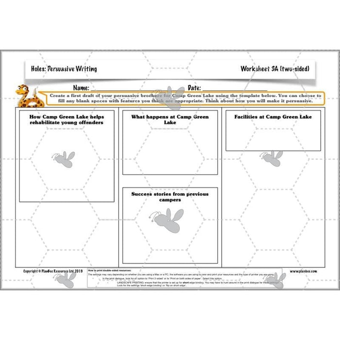 Persuasive Writing KS2 | Holes Planning Year 5 | PlanBee