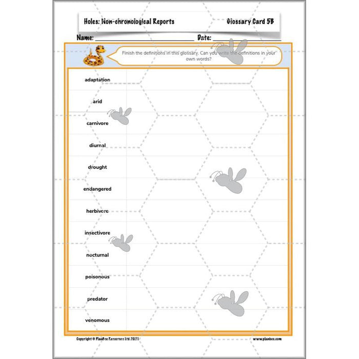 Holes | Non-chronological Reports Year 5 | PlanBee