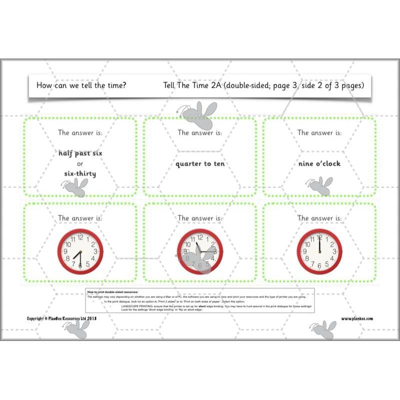 PlanBee Year 2 Time Lessons KS1 | How can we tell the time?