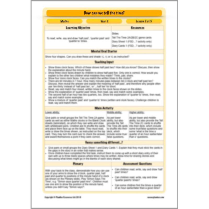 PlanBee Year 2 Time Lessons KS1 | How can we tell the time?