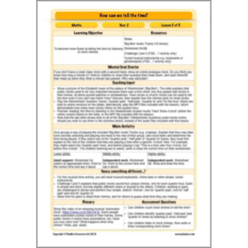 PlanBee Year 2 Time Lessons KS1 | How can we tell the time?