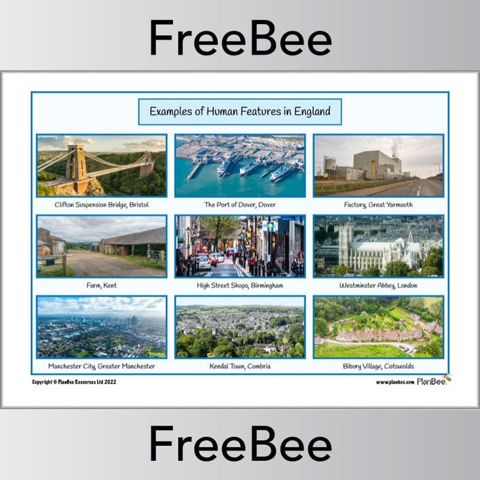 PlanBee Free Human features of the UK Photo Mat by PlanBee