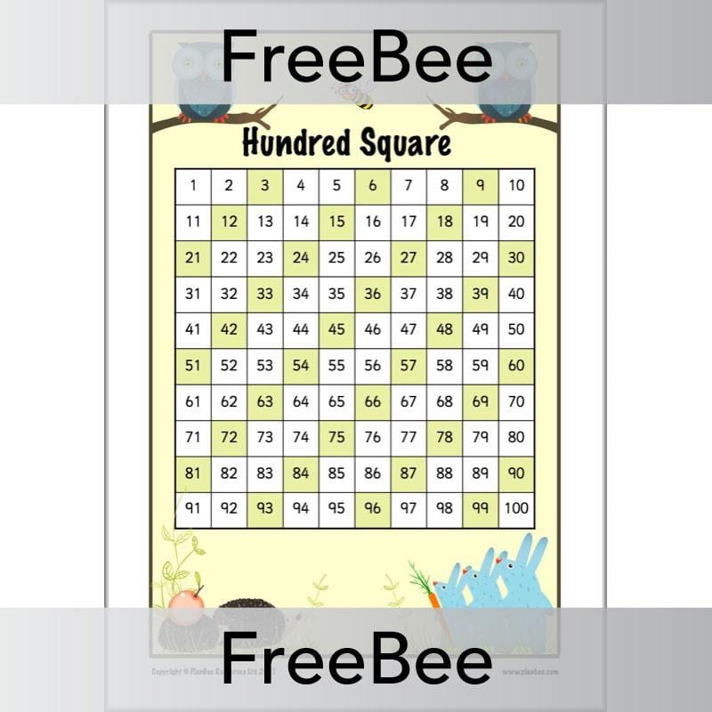 PlanBee Free Printable Hundred Square Grid PDFs by PlanBee