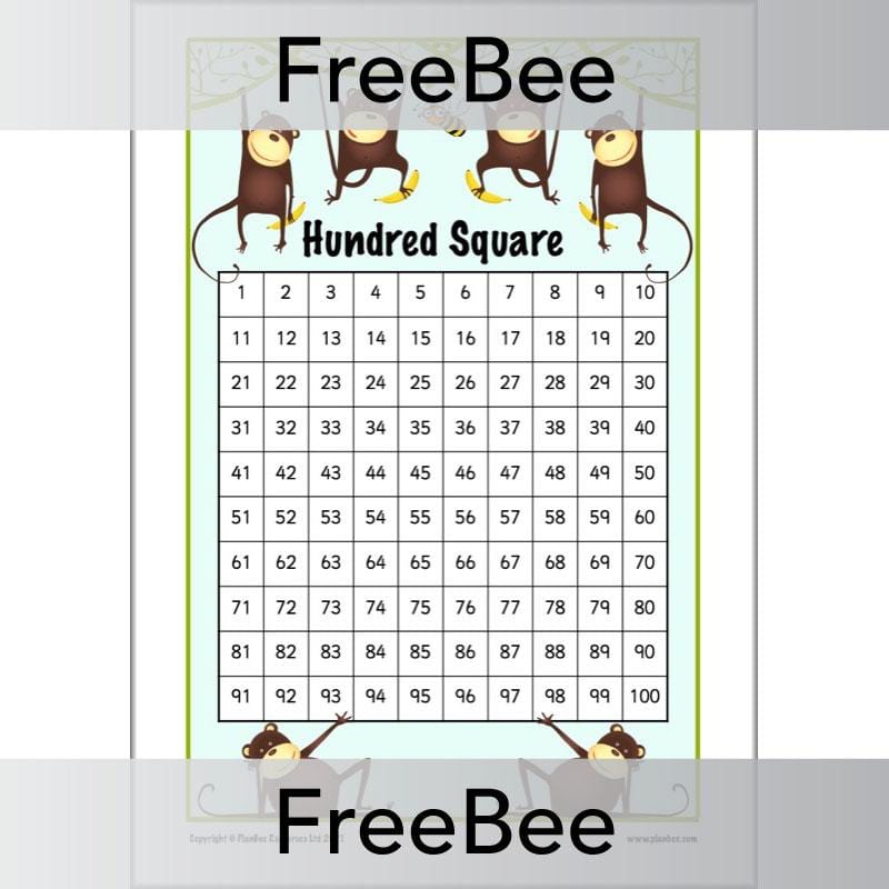 PlanBee Free Printable Hundred Square Grid PDFs by PlanBee