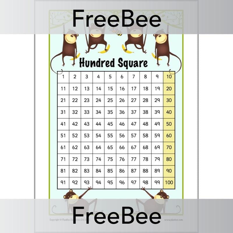 PlanBee Free Printable Hundred Square Grid PDFs by PlanBee