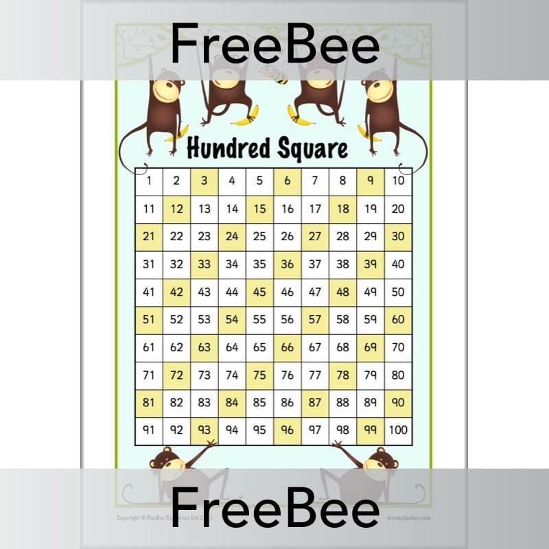 PlanBee Free Printable Hundred Square Grid PDFs by PlanBee