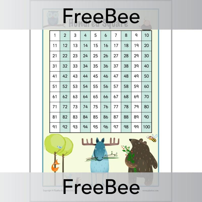 PlanBee Free Printable Hundred Square Grid PDFs by PlanBee