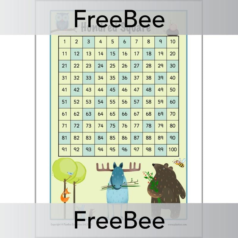PlanBee Free Printable Hundred Square Grid PDFs by PlanBee
