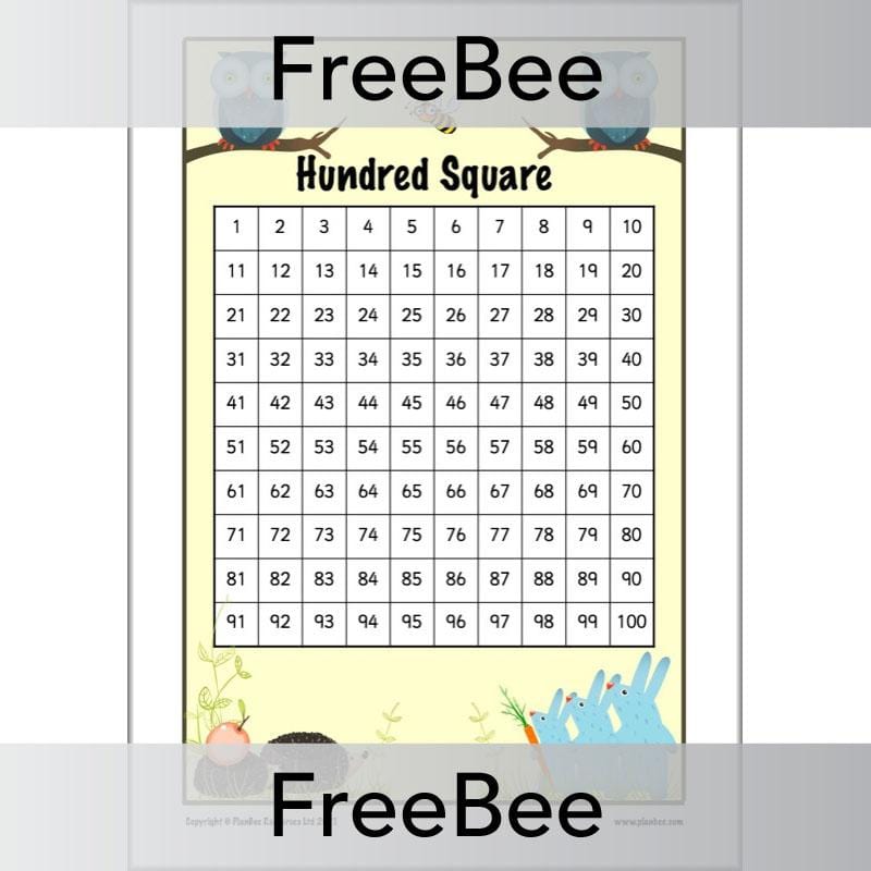 PlanBee Free Printable Hundred Square Grid PDFs by PlanBee