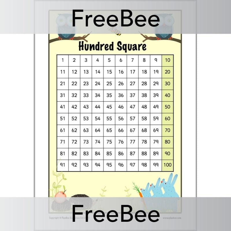 PlanBee Free Printable Hundred Square Grid PDFs by PlanBee