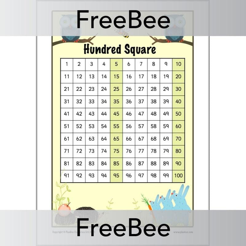 PlanBee Free Printable Hundred Square Grid PDFs by PlanBee