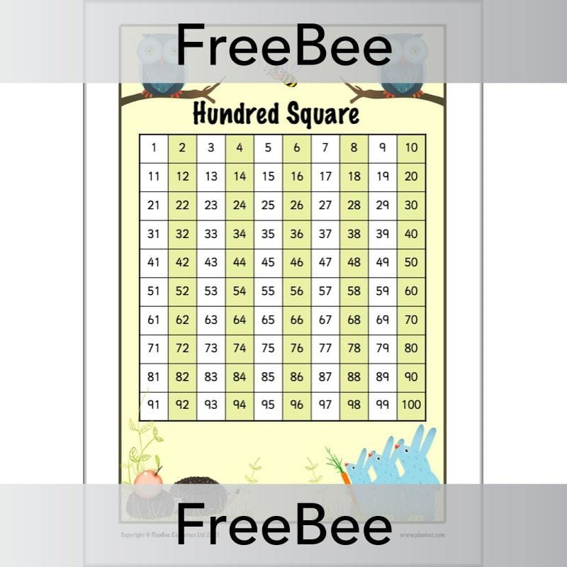 PlanBee Free Printable Hundred Square Grid PDFs by PlanBee