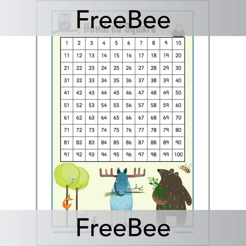 PlanBee Free Printable Hundred Square Grid PDFs by PlanBee