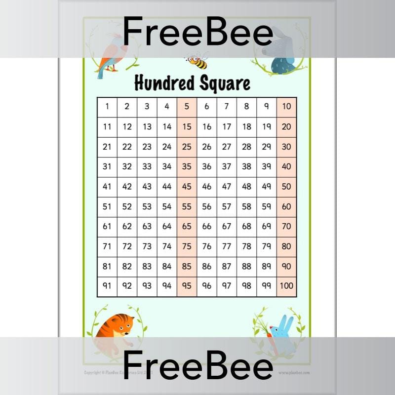 PlanBee Free Printable Hundred Square Grid PDFs by PlanBee