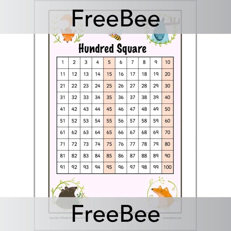 PlanBee Free Printable Hundred Square Grid PDFs by PlanBee
