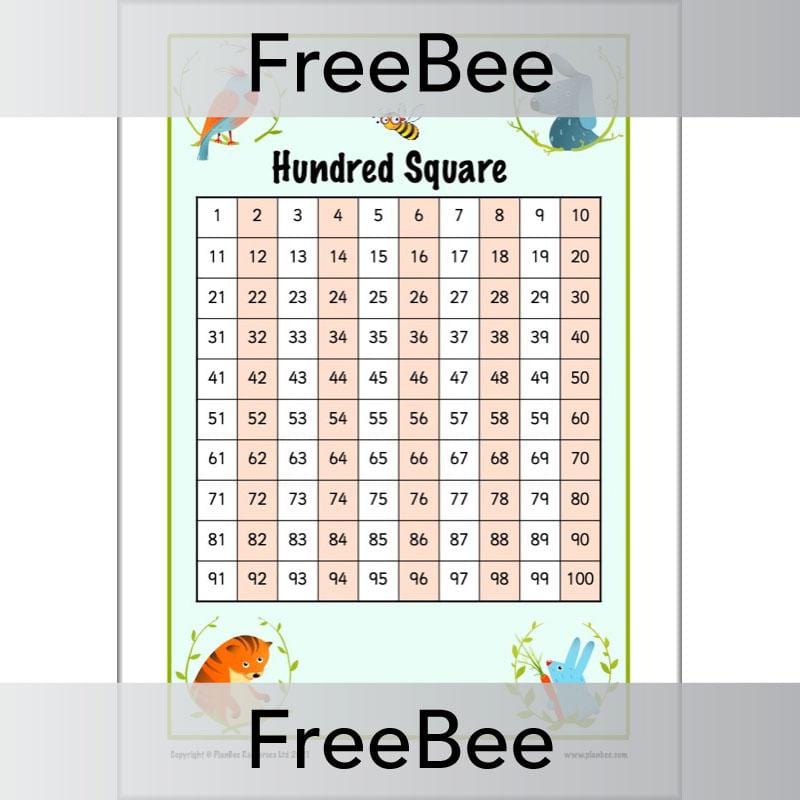 PlanBee Free Printable Hundred Square Grid PDFs by PlanBee