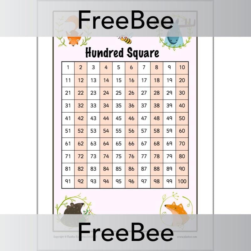 PlanBee Free Printable Hundred Square Grid PDFs by PlanBee