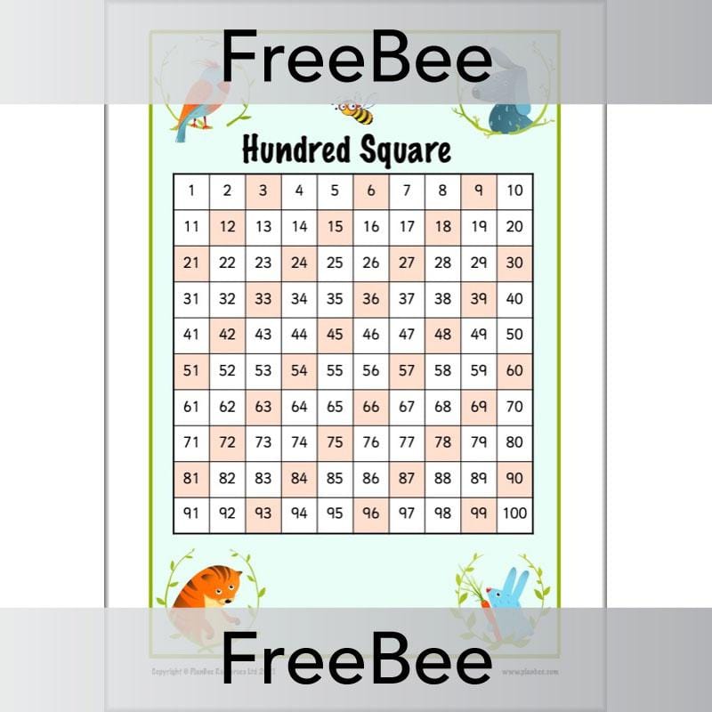PlanBee Free Printable Hundred Square Grid PDFs by PlanBee