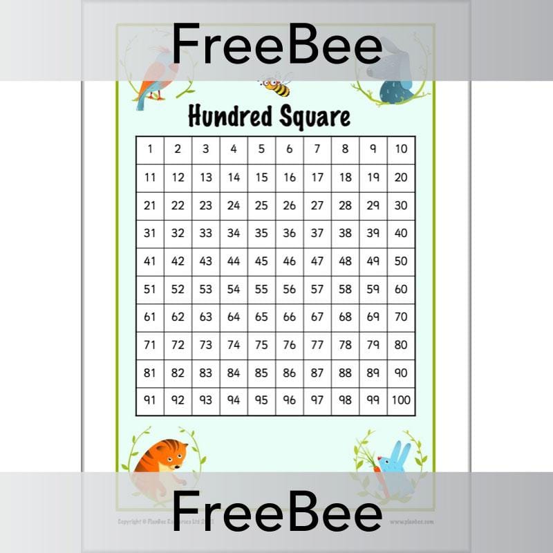 PlanBee Free Printable Hundred Square Grid PDFs by PlanBee