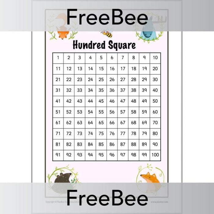 PlanBee Free Printable Hundred Square Grid PDFs by PlanBee