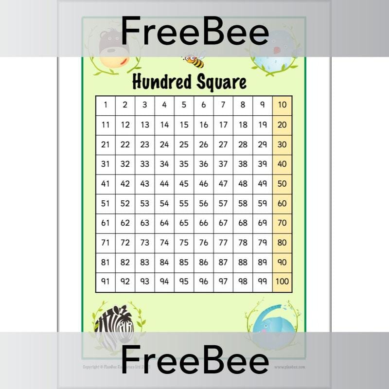 PlanBee Free Printable Hundred Square Grid PDFs by PlanBee