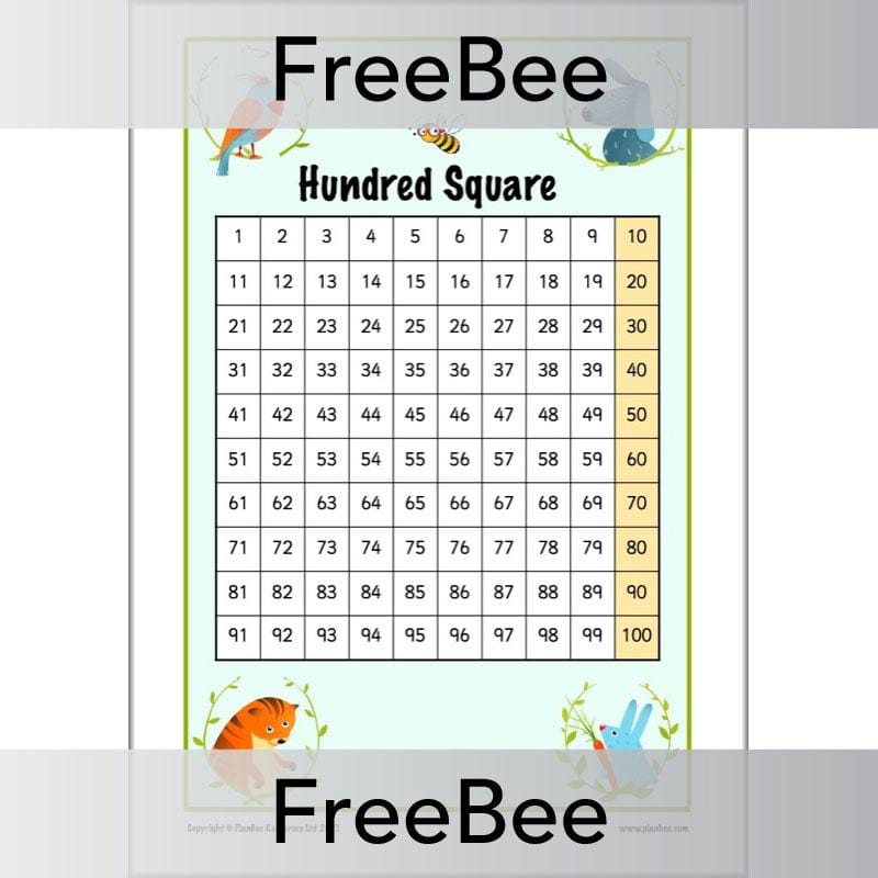 PlanBee Free Printable Hundred Square Grid PDFs by PlanBee