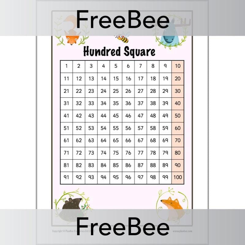 PlanBee Free Printable Hundred Square Grid PDFs by PlanBee