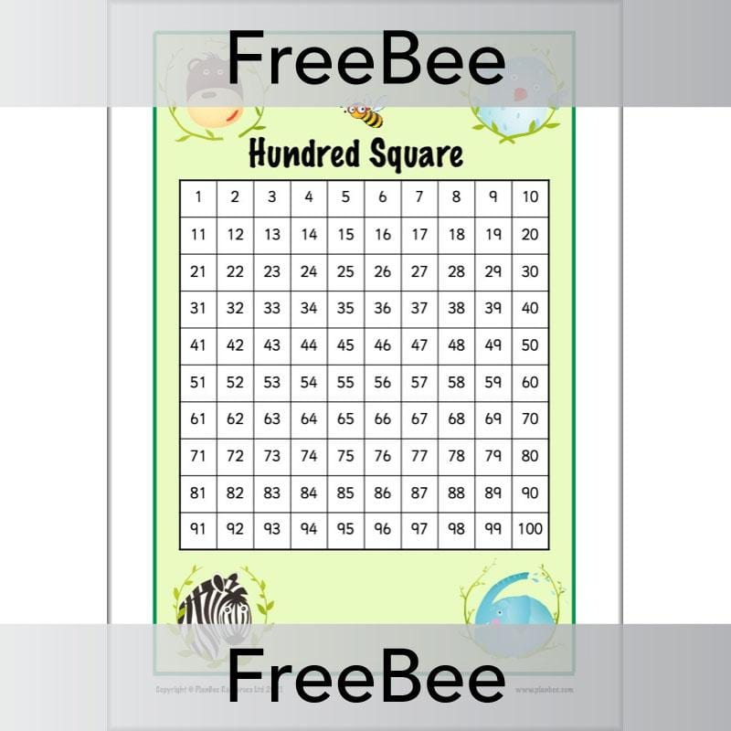 PlanBee Free Printable Hundred Square Grid PDFs by PlanBee