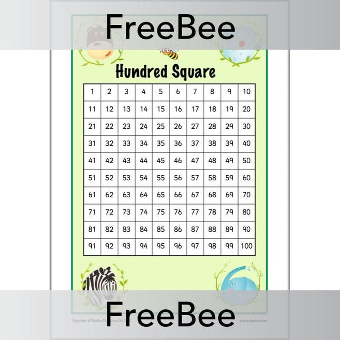 PlanBee Free Printable Hundred Square Grid PDFs by PlanBee