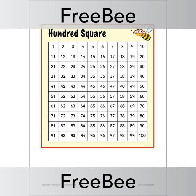 PlanBee Free Printable Hundred Square Grid PDFs by PlanBee