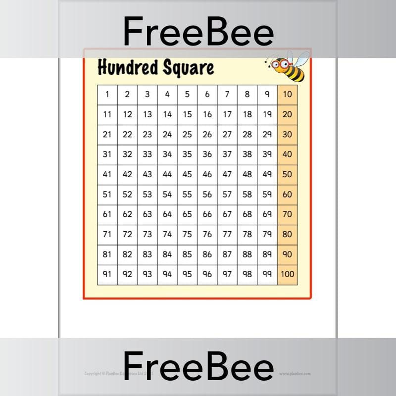PlanBee Free Printable Hundred Square Grid PDFs by PlanBee