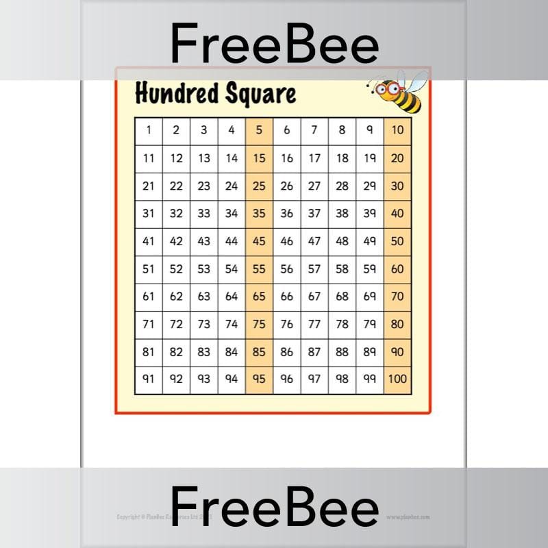 PlanBee Free Printable Hundred Square Grid PDFs by PlanBee