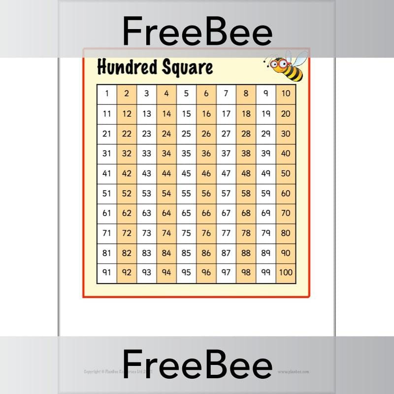PlanBee Free Printable Hundred Square Grid PDFs by PlanBee