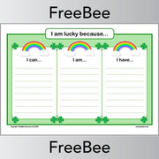 I am lucky because...worksheet FREE by PlanBee