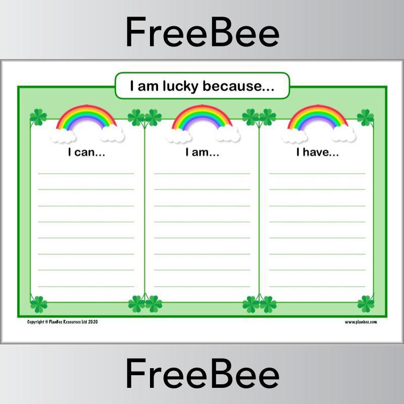 I am lucky because...worksheet FREE by PlanBee